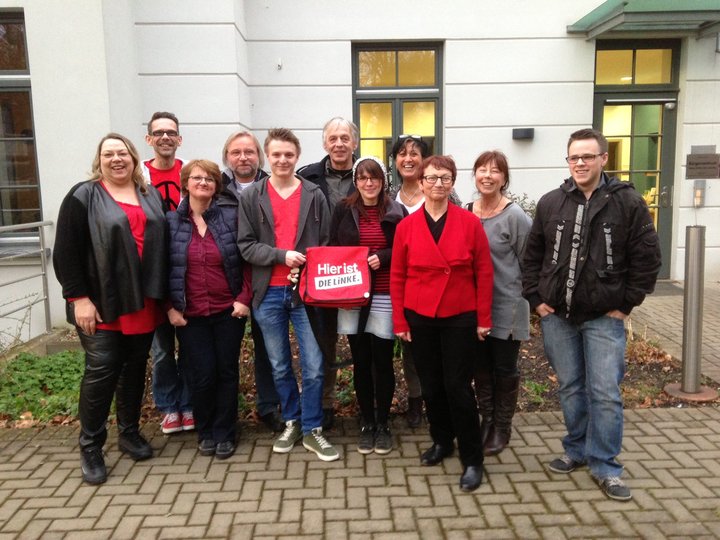 Kandidaten für den Kreis Stephie Karger, Andreas Höltke, Eva Peseke, Dieter Rosenberg, Fabian Stoffel, Hans Schemel, Svenja Rehse, Gülten Sentürklü, Inge Höger, Inez Deja und Niklas Rogge.