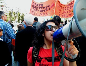 Protest in Griechenland gegen die Troika